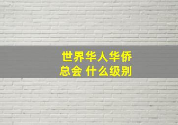 世界华人华侨总会 什么级别